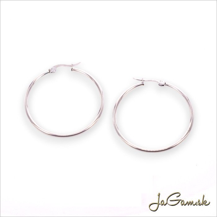 Kruhové náušnice CHIRURGICKÁ OCEĽ 40mm, 2ks (CH1706s)